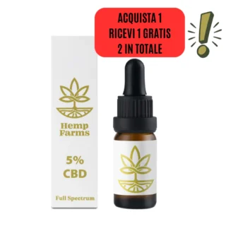 Olio  Hemp Farms CBD OIL 5% 10ml. Full Spectrum