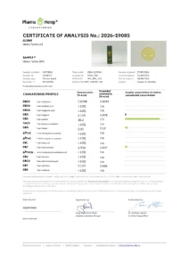 Certificato di analisi (COA) del laboratorio PharmaHemp per l'olio CBD Hemp Farms 30%